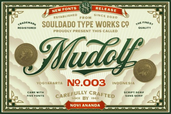 Mudolf: A Vintage Display Font for Timeless Editorial Design